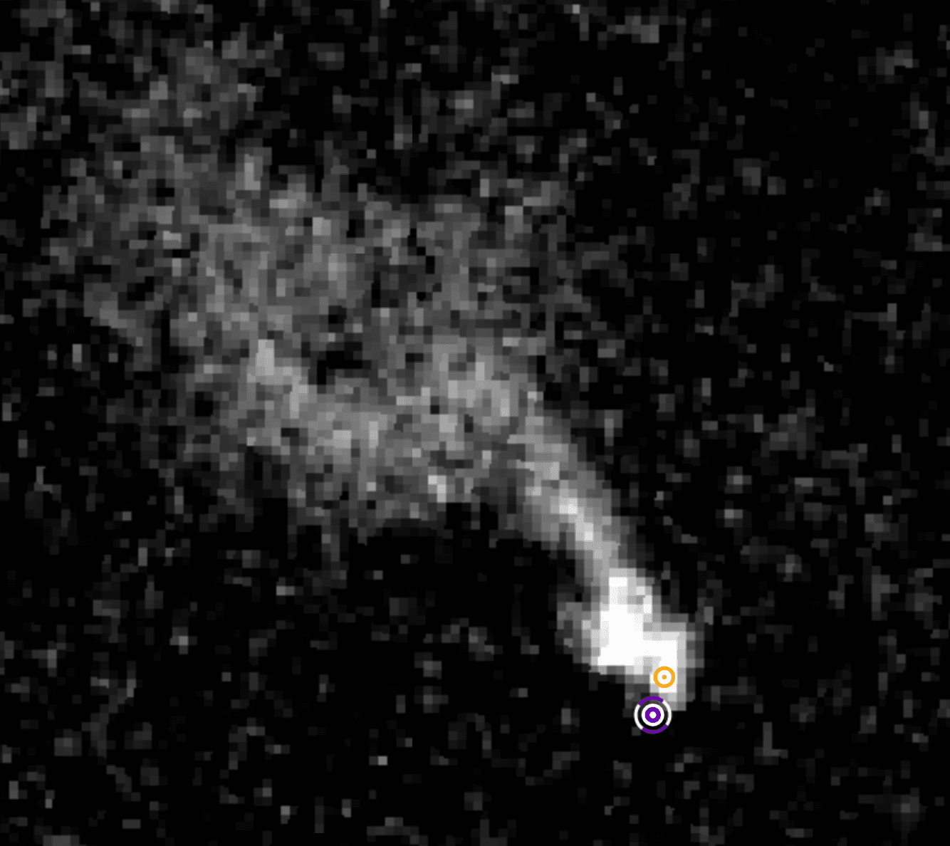 This image shows the methane retrieval used to detect this plume, which is black and white